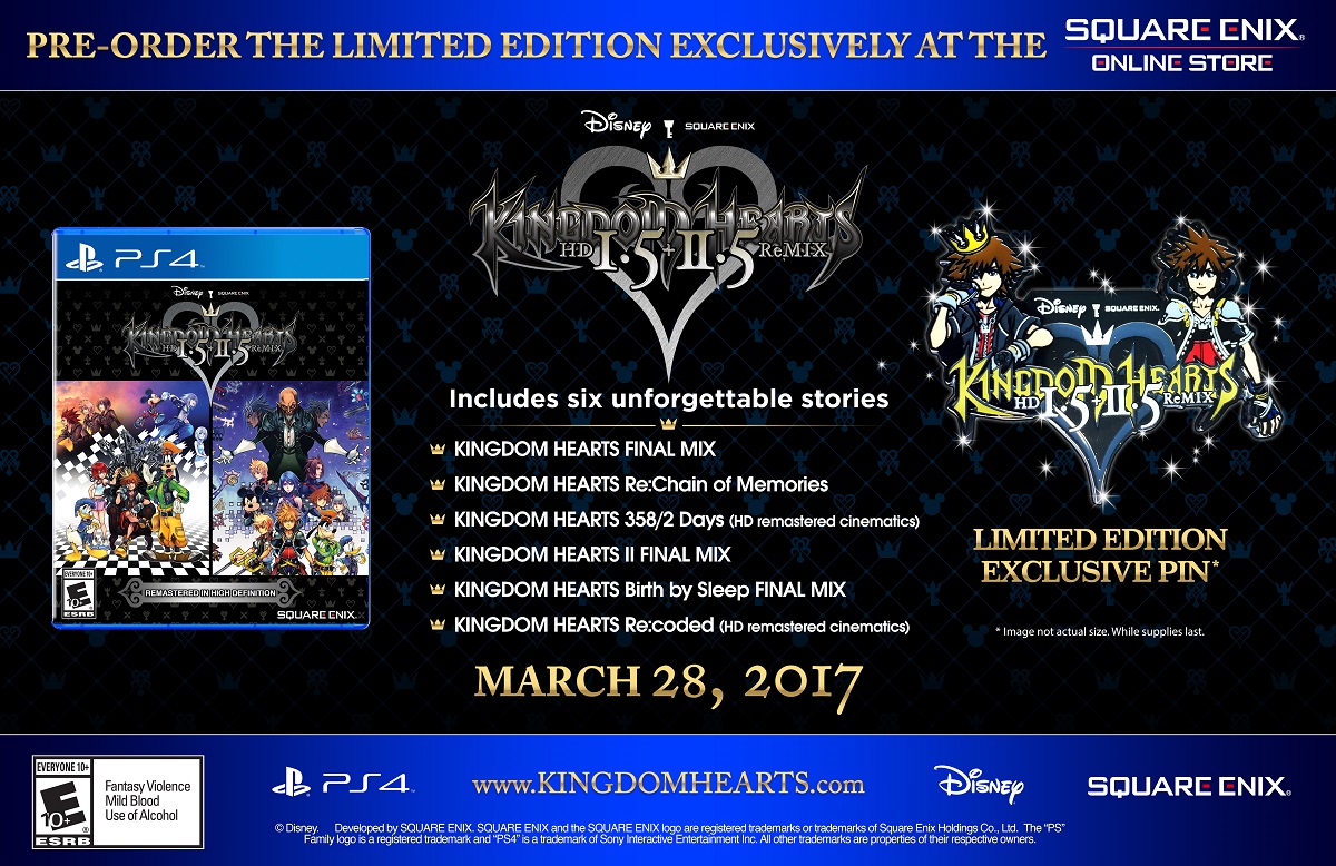 Kingdom Hearts HD 1.5 + 2.5 ReMIX PS4 Limited Edition announced - Nova  Crystallis